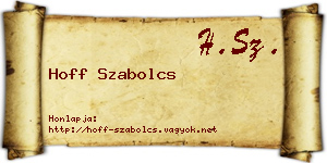 Hoff Szabolcs névjegykártya